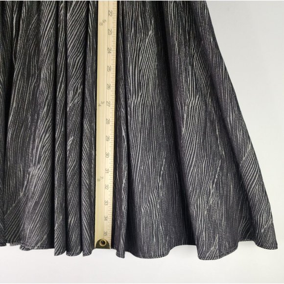 A|X Armani Exchange Dress Womens 6 Black Gray Fit Flare Ruffled V Neck Cocktail - Picture 16 of 16